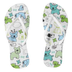 Chanclas patrón de fondo animal para niños