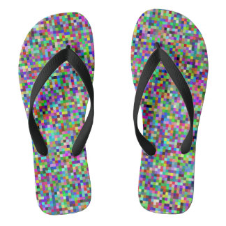 Chanclas Patrón de fondo de cuadrados de píxeles coloridos