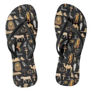 Chanclas Patrón de fondo de símbolo jeroglífico egipcio