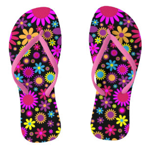 Chanclas Patrón de fondo floral de flores