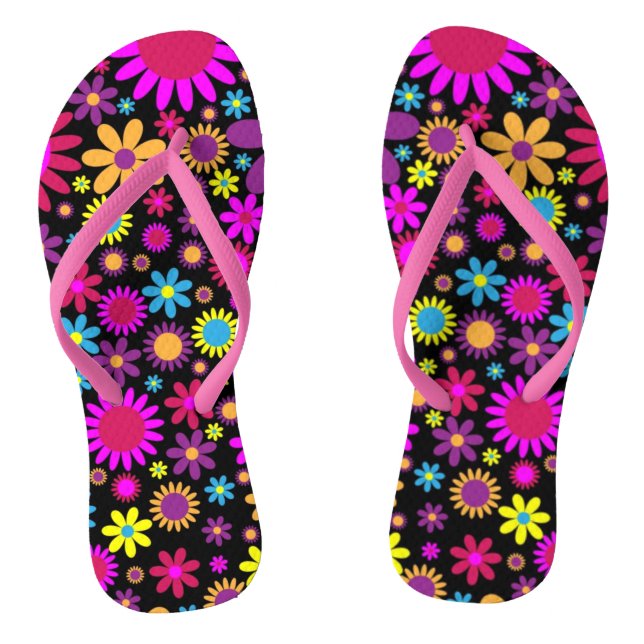 Chanclas Patrón de fondo floral de flores (Plantilla)
