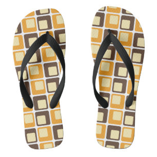 Chanclas Patrón de formas cuadradas retro de los 70