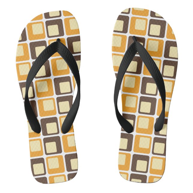Chanclas Patrón de formas cuadradas retro de los 70 (Plantilla)