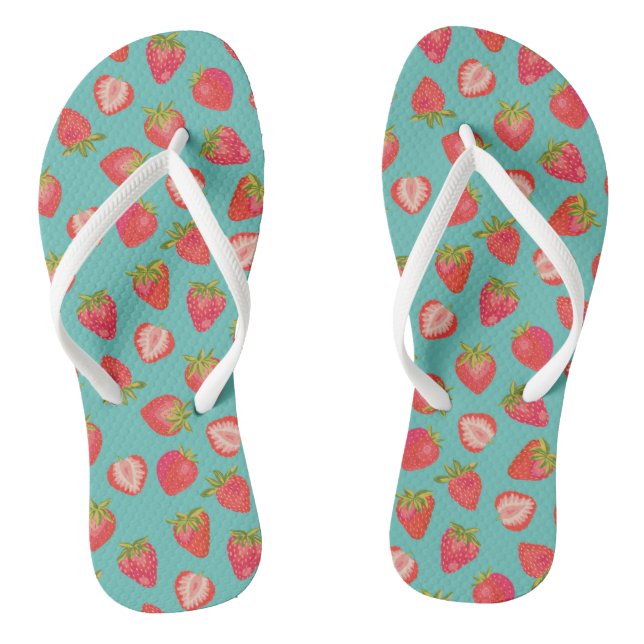 Chanclas Patrón de Fresa de Verano Adorable (Plantilla)