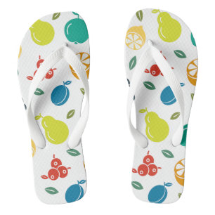 Chanclas Patrón de frutas, ciruela, naranja, limón, pera, m