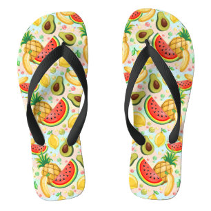 Chanclas Patrón de frutas de verano fresco