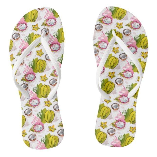 Chanclas Patrón de frutas texturadas de mano libre (Plantilla)