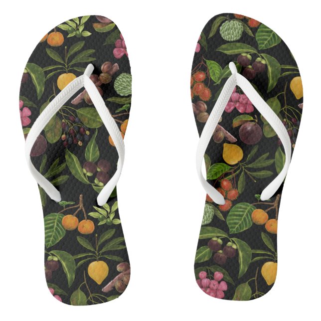 Chanclas Patrón de frutas tropicales exóticas pintadas a ma (Plantilla)