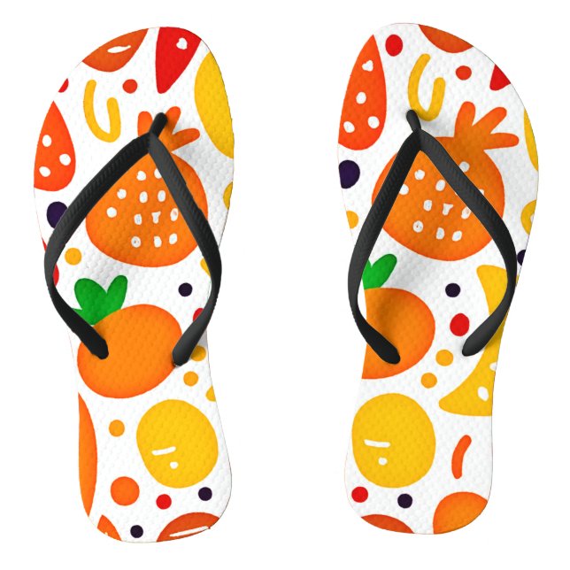 Chanclas Patrón de Frutas Vibrantes (Plantilla)