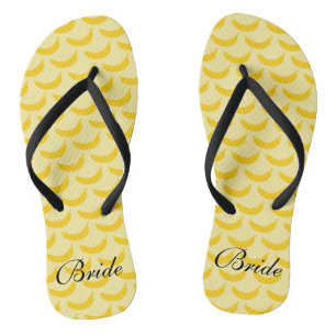 Chanclas Patrón de frutos de banano amarillo nombre persona