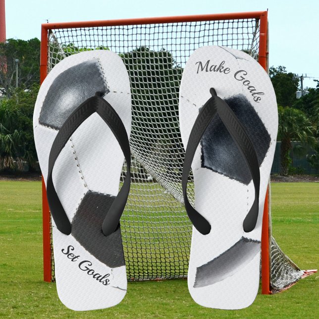 Chanclas Patrón de fútbol blanco y negro (Subido por el creador)
