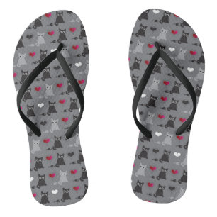 Chanclas patrón de gatitos y ratones