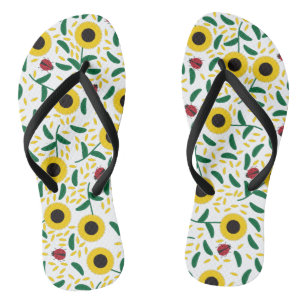 Chanclas Patrón de girasoles y parásitos