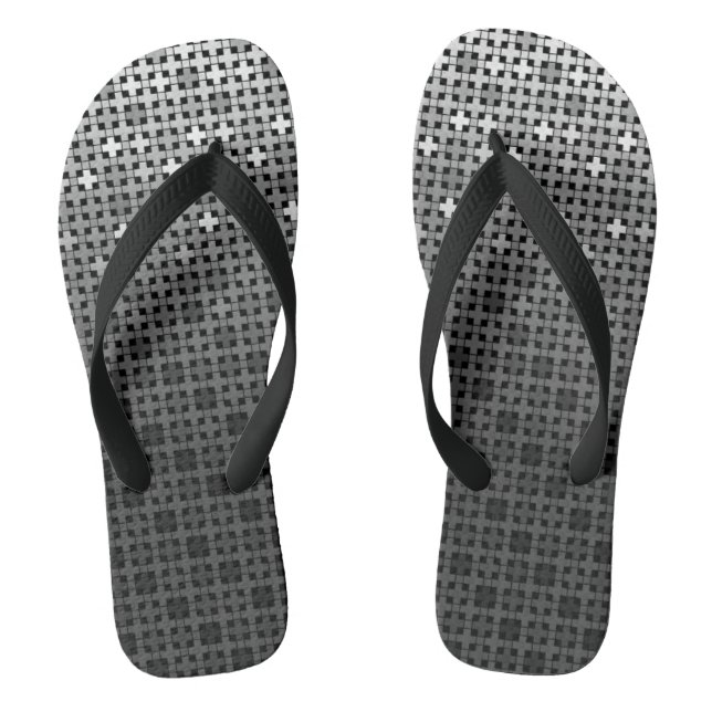 Chanclas Patrón de gradiente geométrico en blanco y negro (Plantilla)