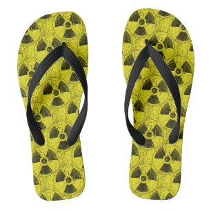 Chanclas Patrón de Grunge de Hazmat con radiación amarilla 