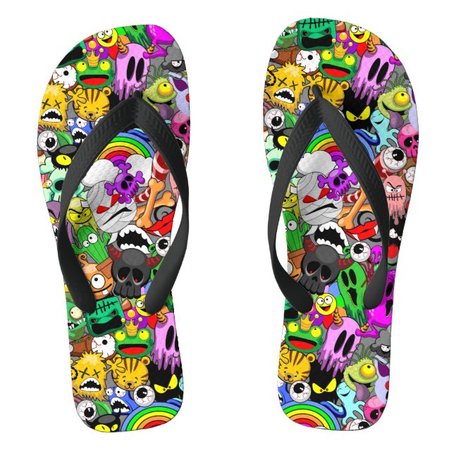 Chanclas Patrón de Halloween de personajes adorables (Plantilla)