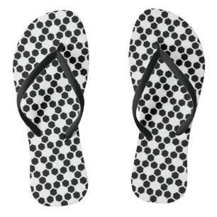 Chanclas Patrón de hexágono geométrico monocromo negro y bl