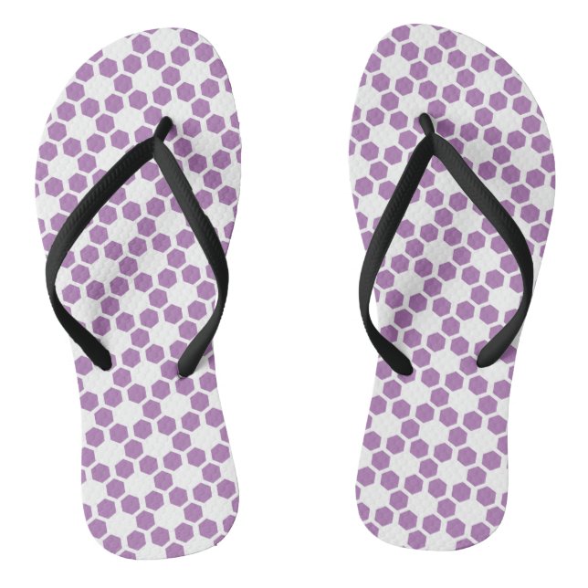 Chanclas Patrón de hexágono geométrico morado de lavanda (Plantilla)