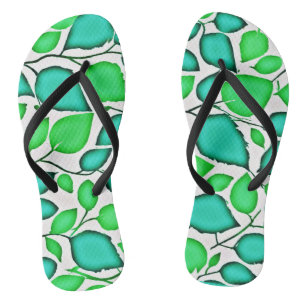 Chanclas Patrón de hojas de elegancia Vivid