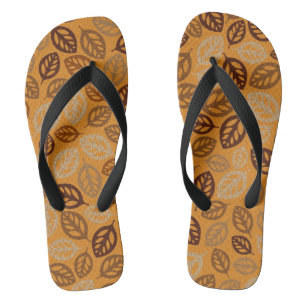 Chanclas Patrón de hojas marrones cortas
