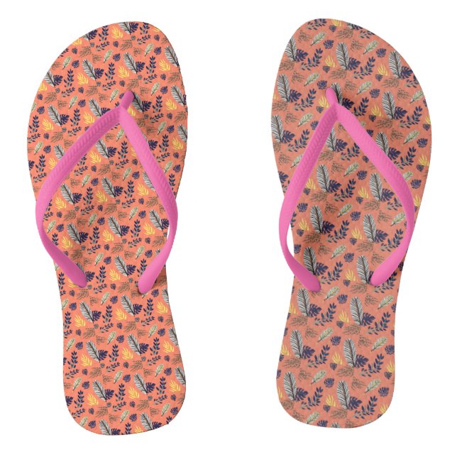 Chanclas Patrón de hojas modernas (Plantilla)
