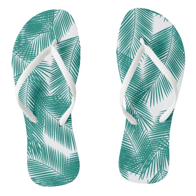 Chanclas Patrón de hojas tropicales verdes (Plantilla)