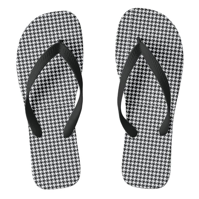Chanclas patrón de hundstina en blanco y negro (Plantilla)