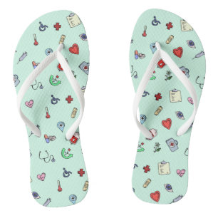 Chanclas Patrón de iconos médicos curados
