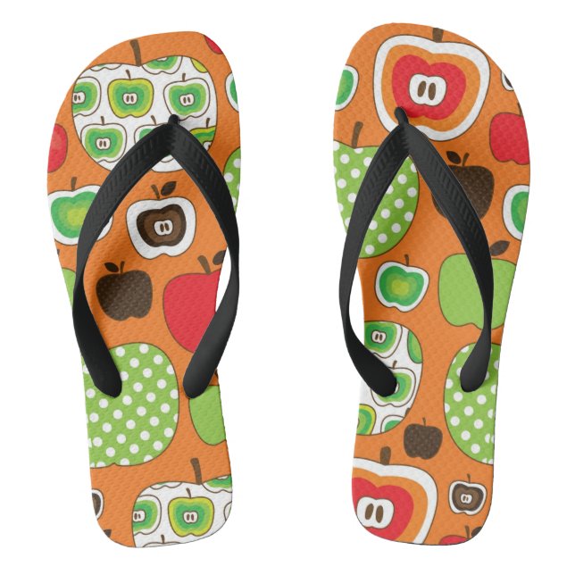 Chanclas Patrón de ilustracion de manzana corta (Plantilla)