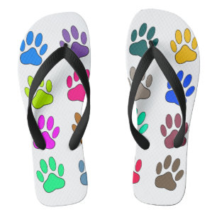 Chanclas Patrón de impresión de hojas de perro multicolores