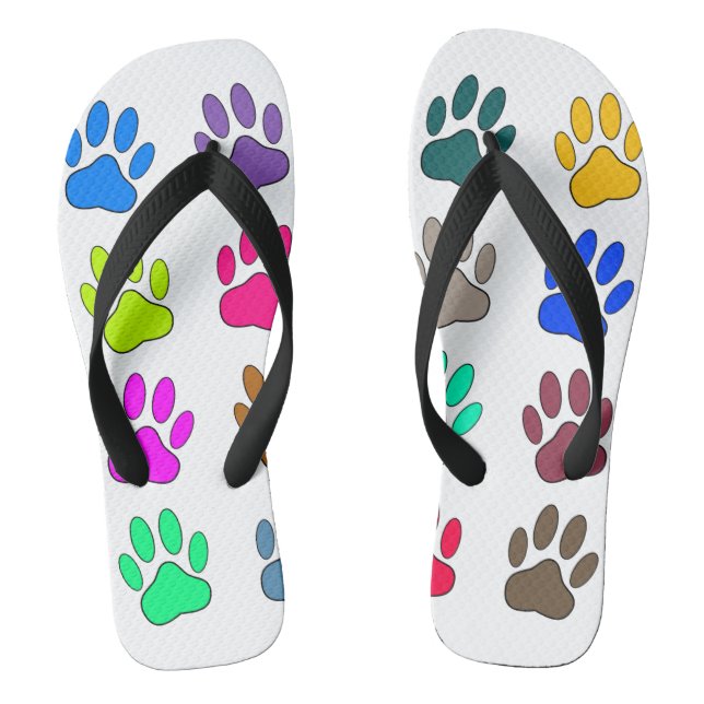 Chanclas Patrón de impresión de hojas de perro multicolores (Plantilla)