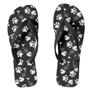 Chanclas patrón de impresión del gato óseo