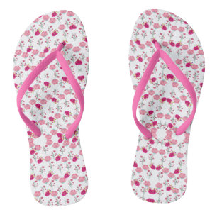 Chanclas Patrón de impresión floral rosa y roja elegante