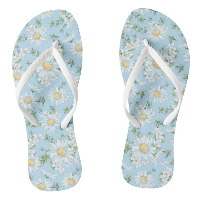 Chanclas Patrón de jardín de flores Pastel Daisy (Plantilla)