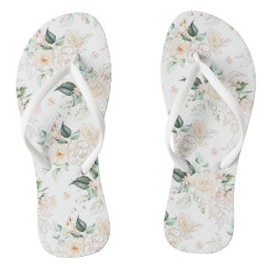 Chanclas Patrón de jardín floral Rosa