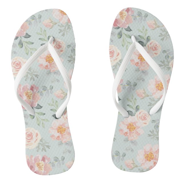 Chanclas Patrón de jardín rosa rosa pastel (Plantilla)