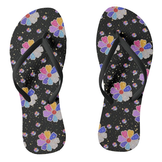 Chanclas Patrón de joya floral brillante (Plantilla)