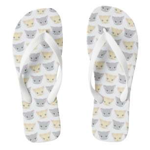 Chanclas Patrón de la cara de Gris y Gris Amarillo