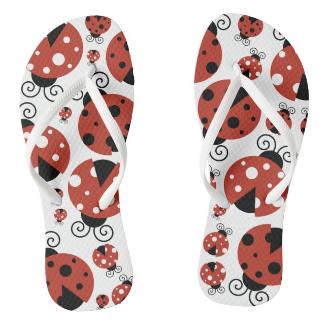 Chanclas Patrón De Ladybugs, Cute Ladybugs, Red Ladybugs (Plantilla)