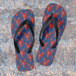 Chanclas Patrón de langosta rojo Oscuro Blue Fun Cooking de