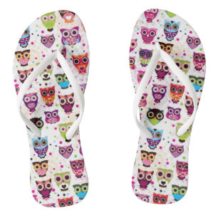 Chanclas Patrón De Lechuza Colorida Para Niños 2