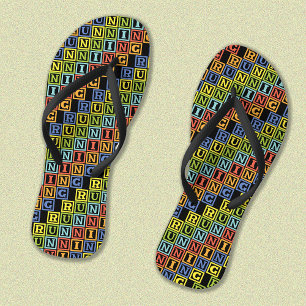Chanclas Patrón de letras coloridas