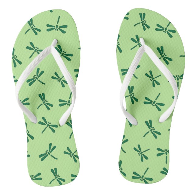 Chanclas Patrón de libélula japonesa, verde jade claro (Plantilla)