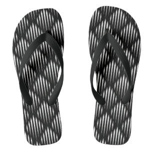 Chanclas Patrón de línea abstracta en blanco y negro