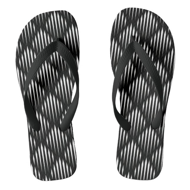 Chanclas Patrón de línea abstracta en blanco y negro (Plantilla)