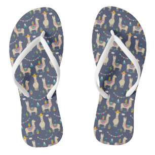 Chanclas Patrón de Llama de celebración