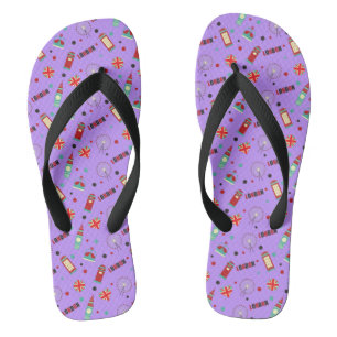 Chanclas Patrón de Londres con fondo púrpura