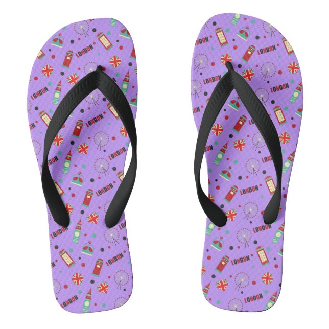 Chanclas Patrón de Londres con fondo púrpura (Plantilla)