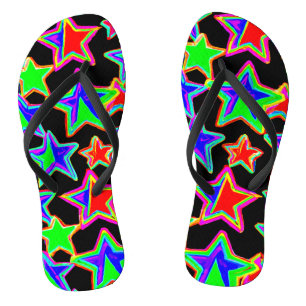Chanclas Patrón de Luz de Estrella Neon Brillante