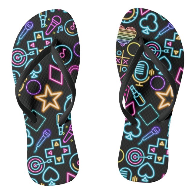 Chanclas Patrón de luz de neón 01 de la época de la época 8 (Plantilla)